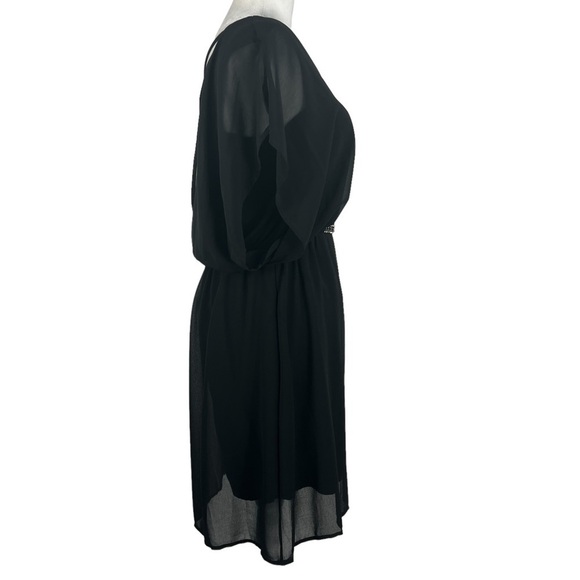 BY ARTISAN MINI V-NECK & CRISS CROSS BACK MINI DRESS WITH JEWEL WAIST DETAIL - Picture 6 of 14
